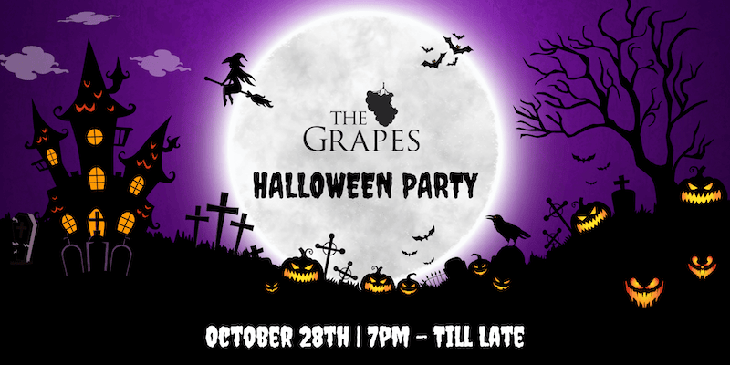 the grapes halloween party banner